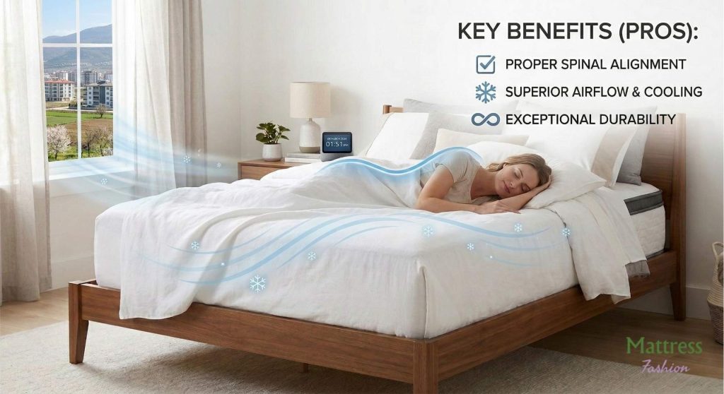 Motion isolation demonstration on a pocket spring coil mattress.